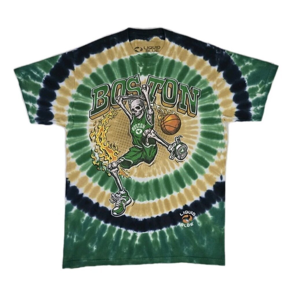 Boston Tie-Dye Colors Dunker T-Shirt No Back Hit Sports Buy Liquid Blue Adult M